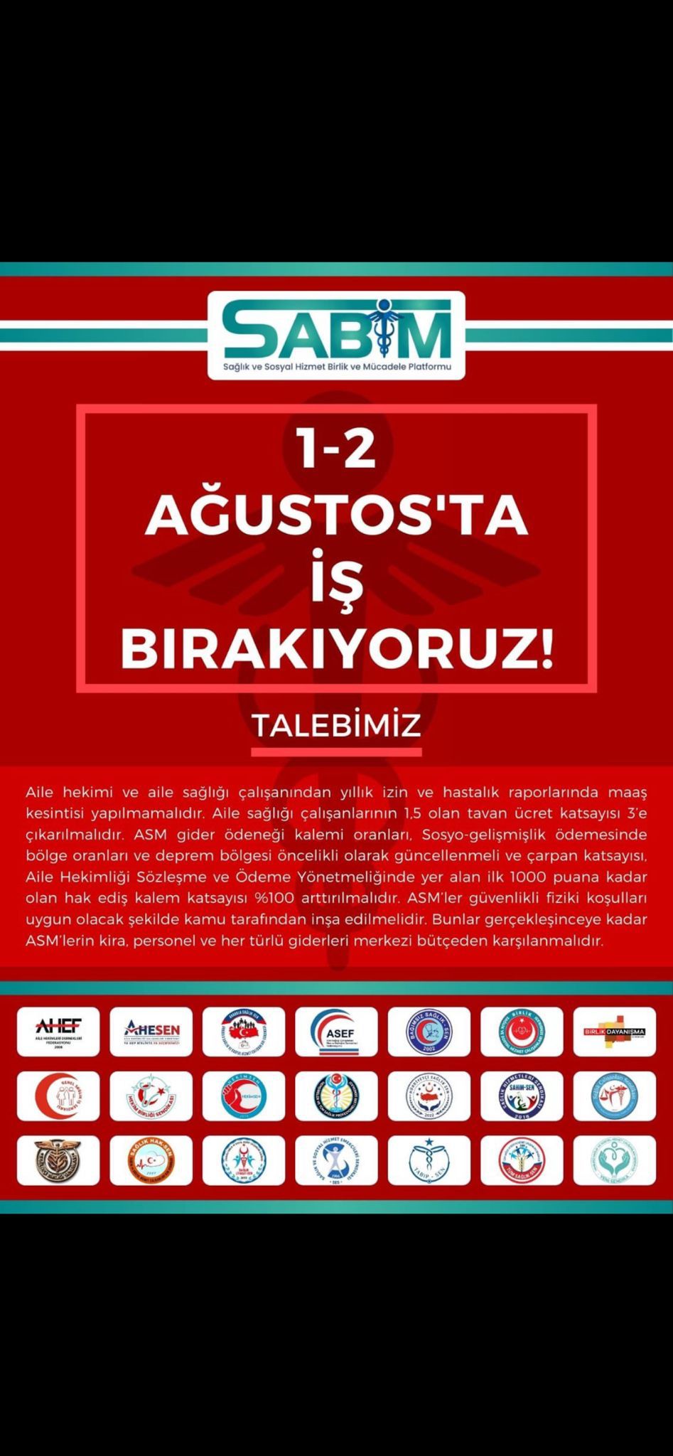 SAĞLIK ÇALIŞANLARI  2 GÜN İŞ BIRAKIYORLAR