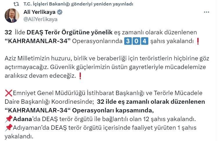 DEAŞ operasyonu: 1'i Adıyaman'da 304 kişi yakalandı  - Videolu Haber